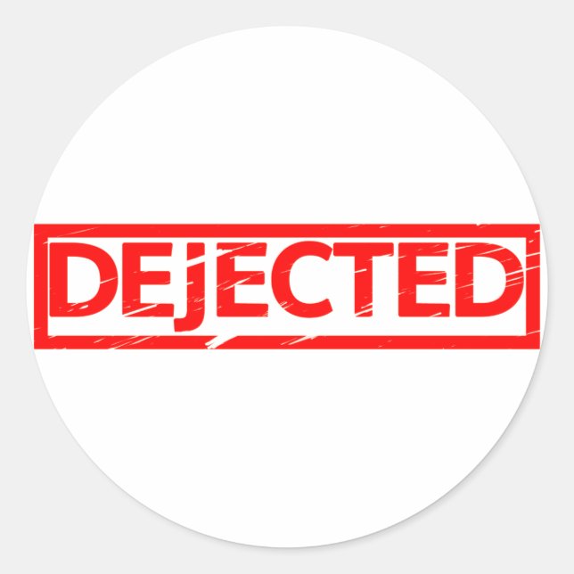 Dejected Stamp Classic Round Sticker (Front)
