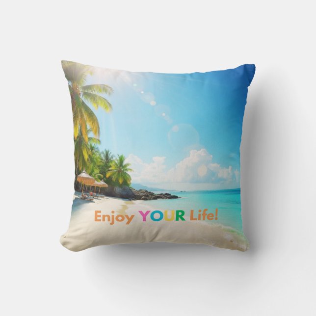 Dekokissen Enjoy YOUR Life Throw Pillow (Front)
