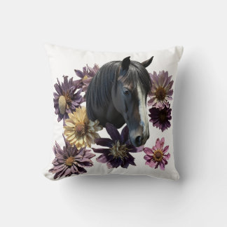 Dekokissen Horse Flower Throw Pillow