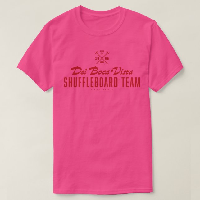 Del Boca Vista Shuffleboard Team Red T-Shirt (Design Front)