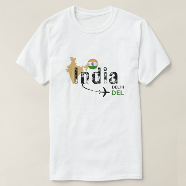 DEL Delhi Airport Code T Shirt (Design Front)
