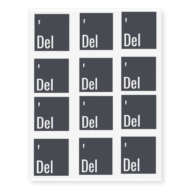 Del Key Temporary Tattoos (Front)