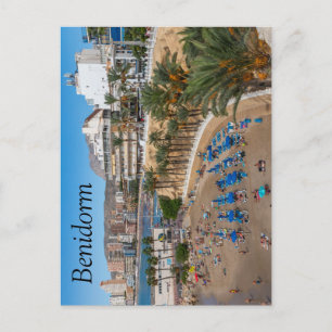 Del Malpas Beach, Benidorm, Costa Blanca, Spain Holiday Postcard