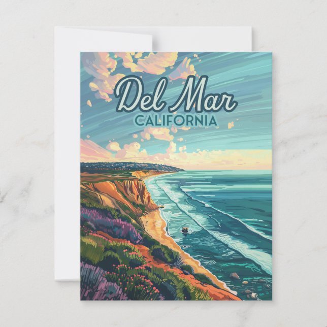 Del Mar California San Diego Beach Pacific Card (Front)