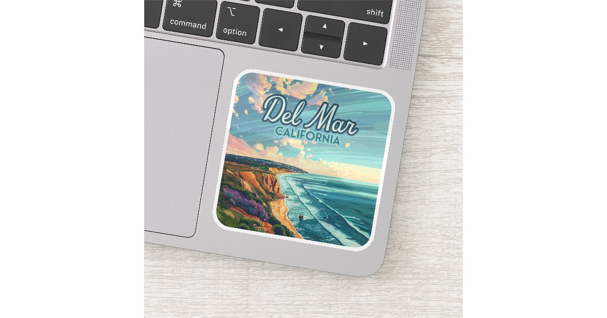 Del Mar California San Diego Beach Pacific Vintage Sticker | Zazzle