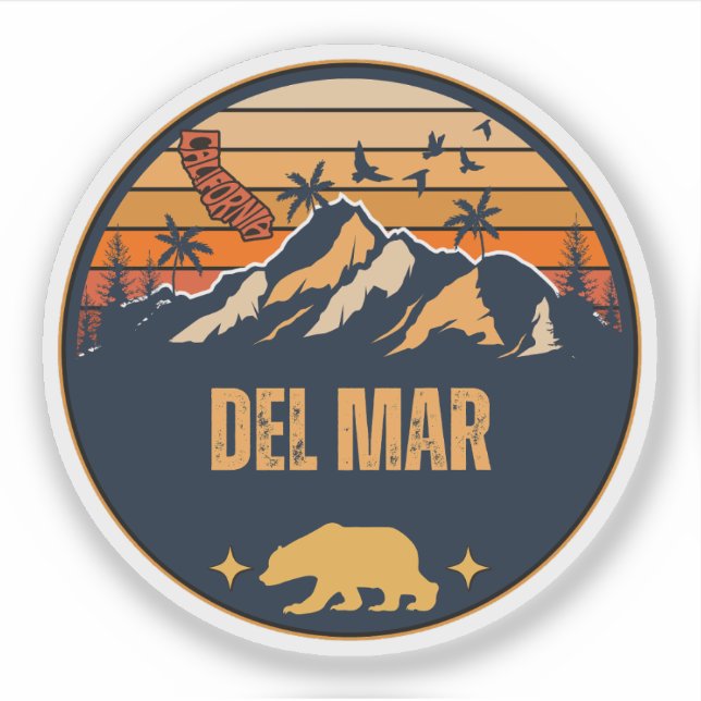 Del Mar, California Sticker (Front)