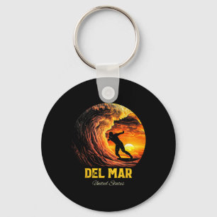 Del Mar United States Surfing Surfboard Keychain