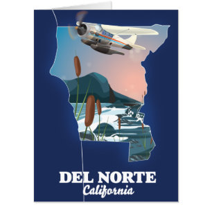 Del Norte California travel map Card