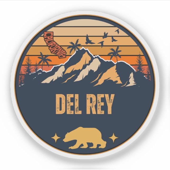 Del Rey, California Sticker (Front)