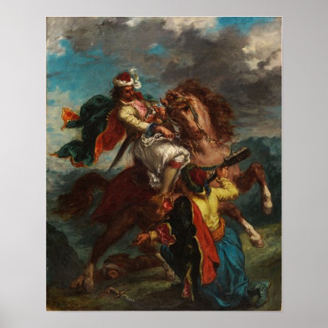 Delacroix - A Turk Surrenders To A Greek Horseman… Poster (Front)
