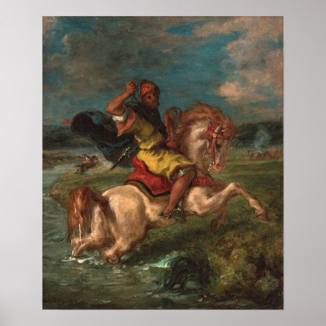 Delacroix - Horseman Crossing A Ford Poster (Front)