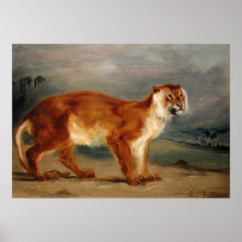 Delacroix _ Lioness 1832 Poster