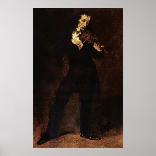 Delacroix _ Portrait Of Paganini Poster