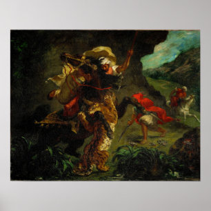Delacroix - Tiger Hunt 1854 Poster