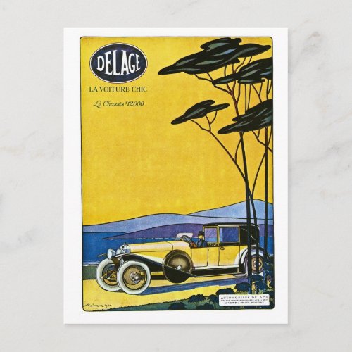 Delage Automobiles Postcard