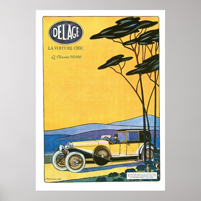 Delage Car Ad Vintage Art Poster (Front)