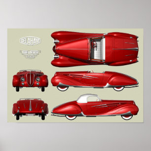 Delahaye 165 Figoni and Falaschi Poster