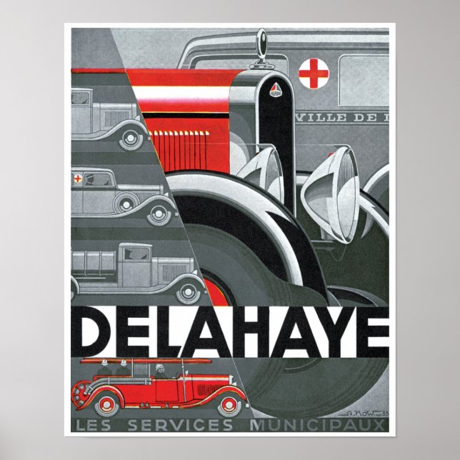 Delahaye Automobile Ad Vintage Art Poster (Front)