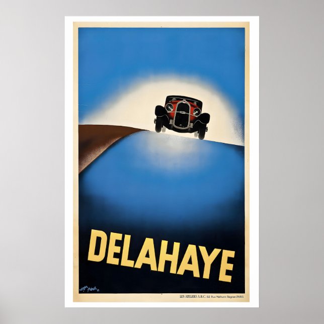 Delahaye - Vintage Car Poster (Front)