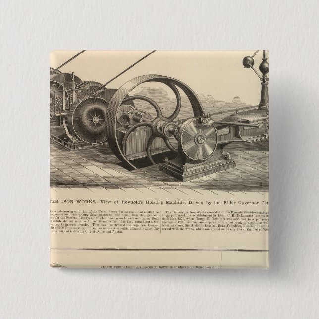 Delamater Iron Works Pinback Button (Front)