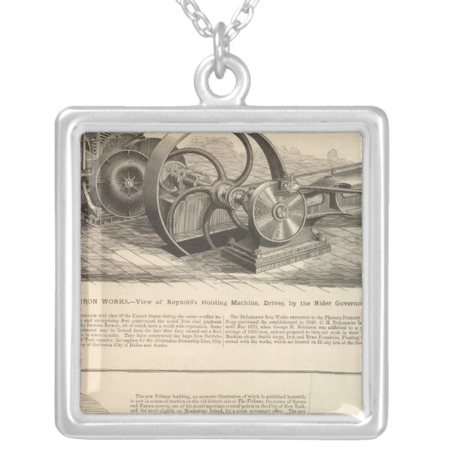 Delamater Iron Works Silver Plated Necklace (Front)