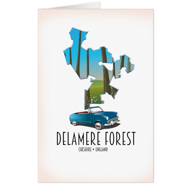 Delamere Forest Cheshire England map Card (Front)