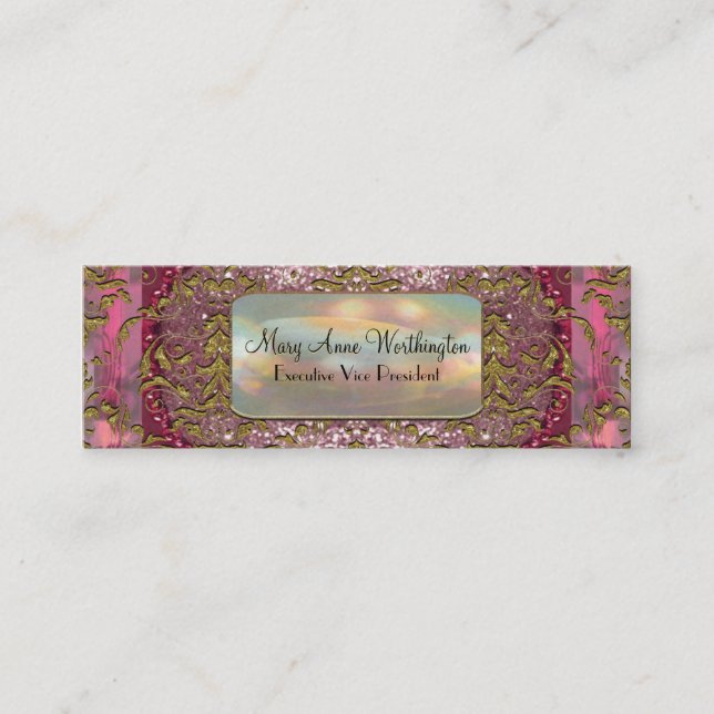 Delancey Petal  Elegant  Professional Skinny Mini Business Card (Front)