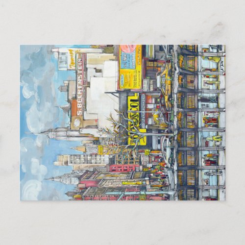 Delancey Street New York City drawing Postcard