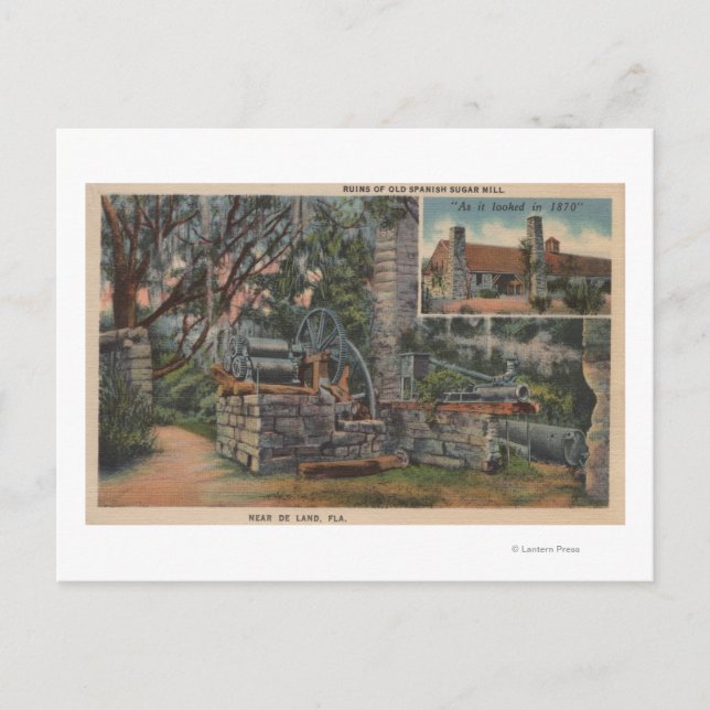Deland, FL - Ruins of Old Spanish Sugar Mill Postcard (Front)