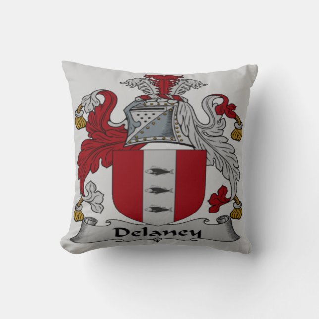 "Delaney" Coat of Arms Decor Pillow (Front)