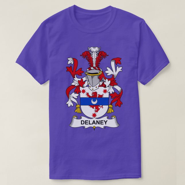 Delaney Coat of Arms Family Crest  T-Shirt (Design Front)