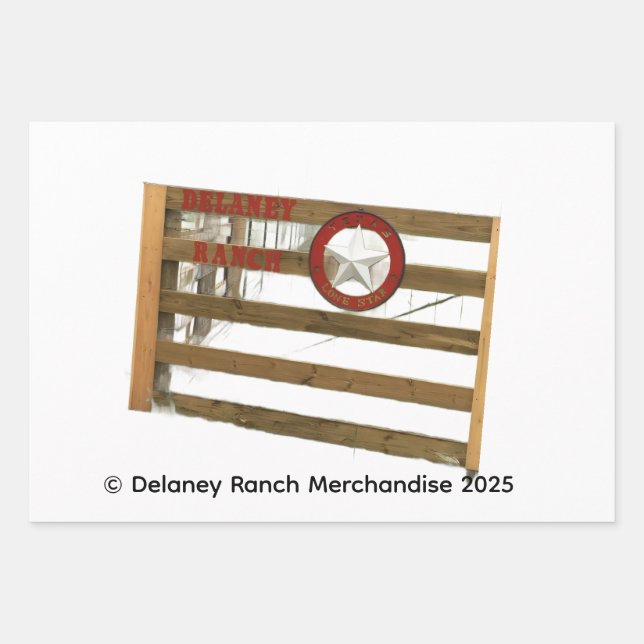 Delaney Ranch Wrapping Paper Flat Sheet Set of 3 (Front)