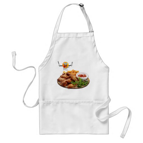 Delantal Food and Comic Dish With a Lot of Appetit Adult Apron