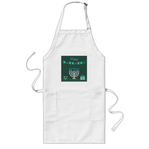 Delantal hanukkah happy long apron
