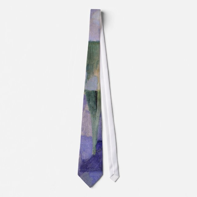 Delaunay Claasic Abstract Art Painting Blue Green Neck Tie (Front)