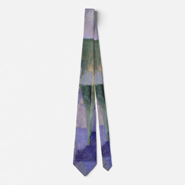 Delaunay Claasic Abstract Art Painting Blue Green Neck Tie (Front)