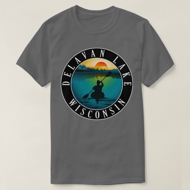 Delavan Lake Wisconsin Kayaking T-Shirt (Design Front)