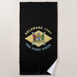 DELAWARE 1797 THE FIRST STATE FLAG BEACH TOWEL