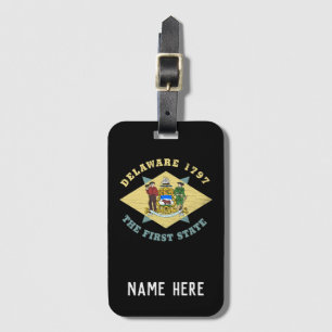 DELAWARE 1797 THE FIRST STATE FLAG LUGGAGE TAG