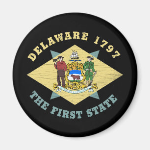 DELAWARE 1797 THE FIRST STATE FLAG MAGNET