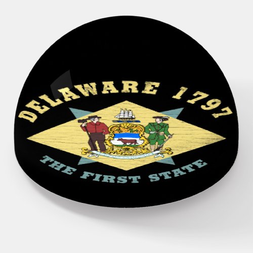 DELAWARE 1797 THE FIRST STATE FLAG PAPERWEIGHT