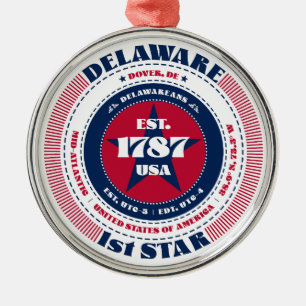 Delaware 1st State Christmas Ornament