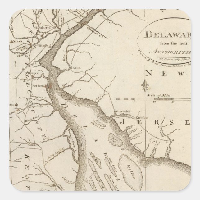 Delaware 5 square sticker (Front)