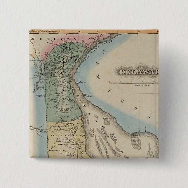 Delaware 6 pinback button (Front)