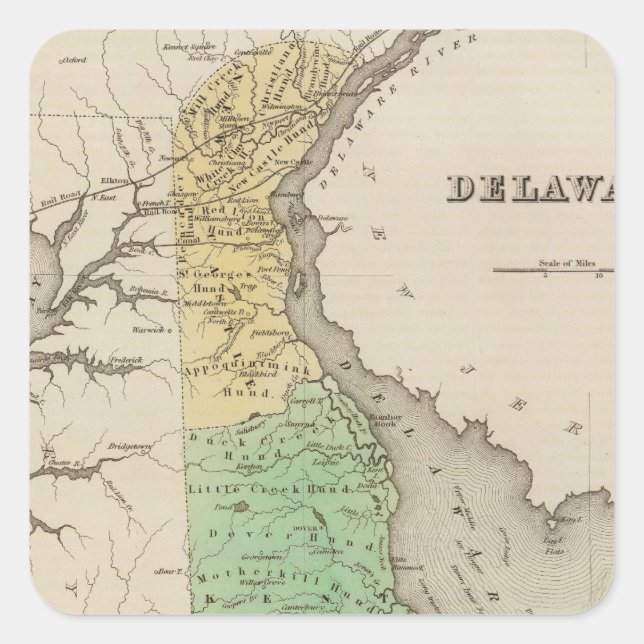 Delaware 6 square sticker (Front)
