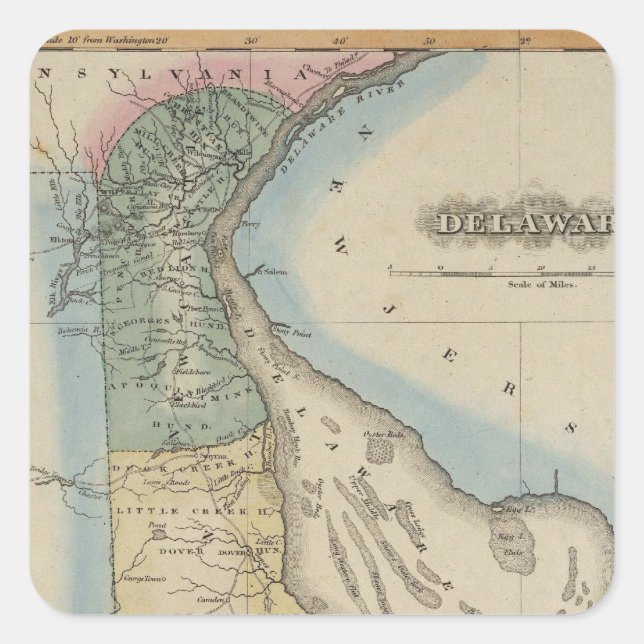 Delaware 6 square sticker (Front)