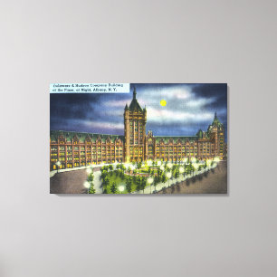 Delaware and Hudson Co. Building at Night Canvas Print