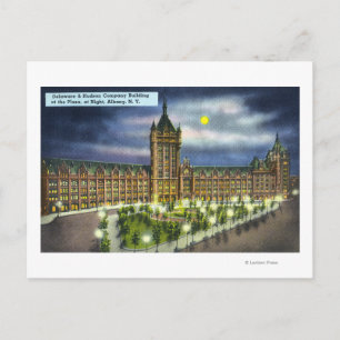 Delaware and Hudson Co. Building at Night Postcard