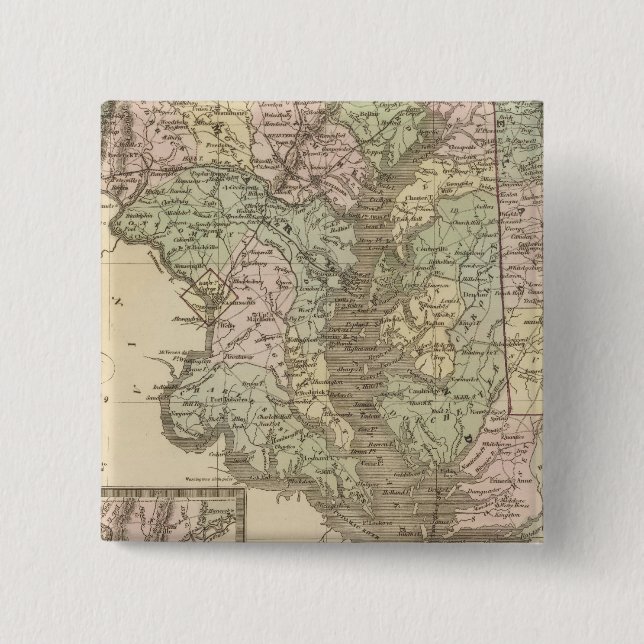 Delaware and Maryland 2 Pinback Button (Front)