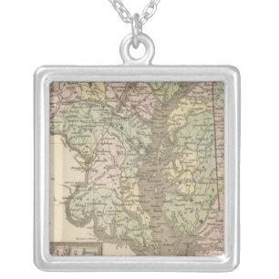 Delaware and Maryland 2 Silver Plated Necklace